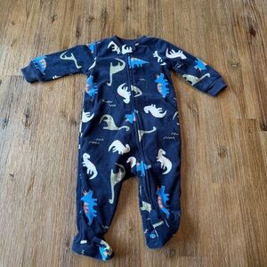 4/20$ Baby Fleece Dinosaur Print Footie Footed Sleeper size 3-6 months